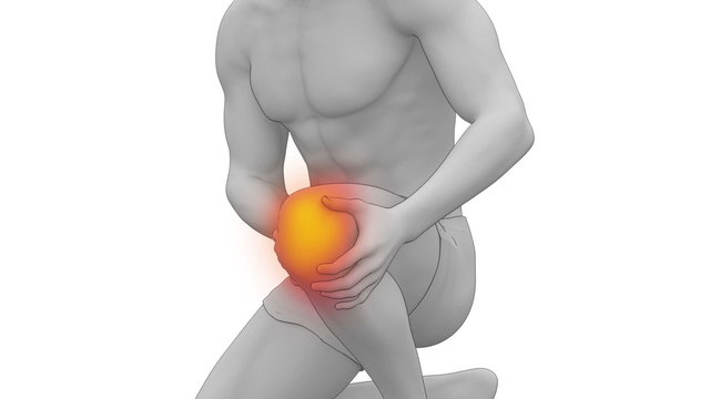 Injured knee concept