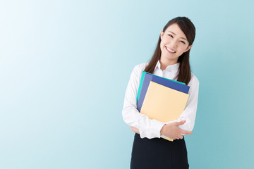 Obraz premium ファイルを持つ女性 ビジネス