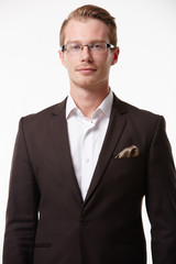 businessman in glasses with smiling