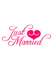 Just Married Heart Love Design