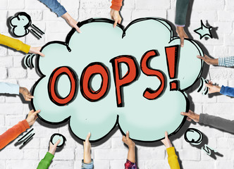 Cloud Shaped Speech Bubbles with Word OOPS!