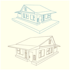 country cottage style 3 d in different angle