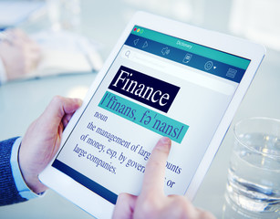 Hands Holding Digital Tablet Dictionary