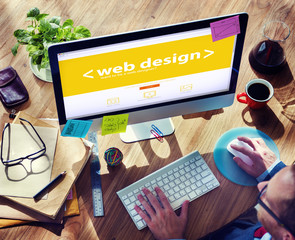Web Designer Working on a New Project
