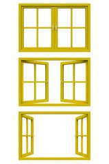 yellow window frame