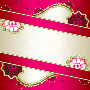 Vibrant pink banner inspired by Indian mehndi designs