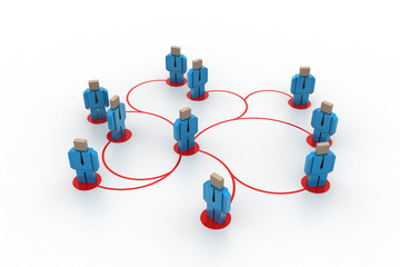 3d image of virtual men on global connection