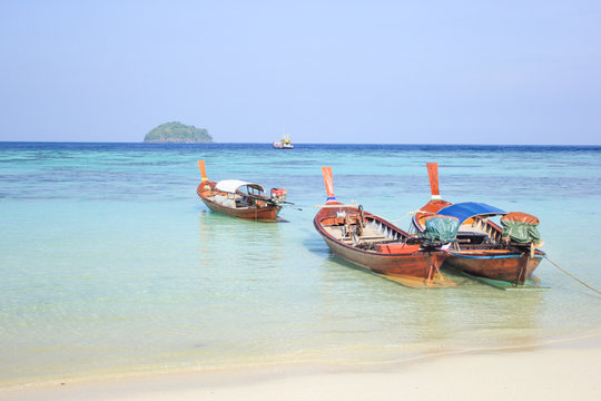 Longtail boat for visit beautiful beach of Koh Lipe, Thailand