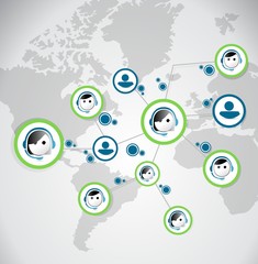 Obraz premium customer service link connection illustration