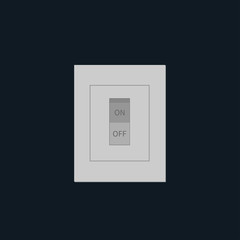 Light Switch on off tumbler in flat design style.