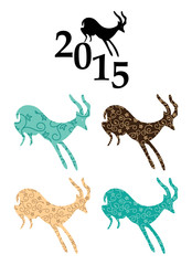 vector goats - chinese 2015 year