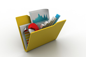 Financial graph in file folder