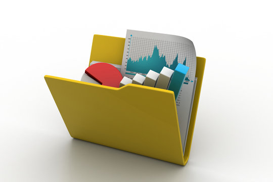 Financial graph in file folder