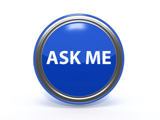 ask me circular icon on white background