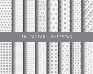 16 polka dot seamless pattern set