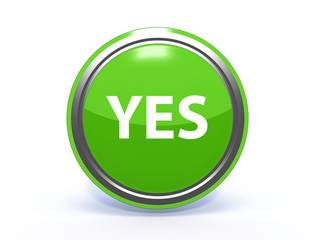 yes circular icon on white background