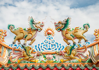 chinese dragon on the roof
