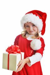 girl in santa cap