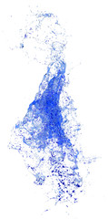 Abstract blue water splash. Flying Liquid