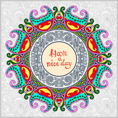 round ornamental frame, circle floral background, mandala patter