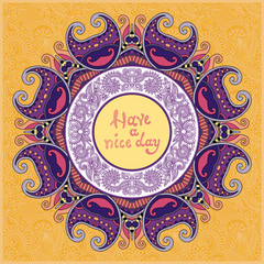 round ornamental frame, circle floral background, mandala patter