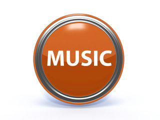 music circular icon on white background