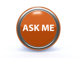 ask me circular icon on white background
