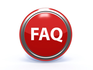faq circular icon on white background