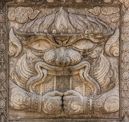 Hanuman bas-relief sculpture from Ramayana.