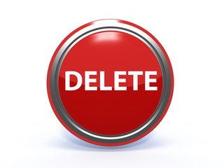 delete circular icon on white background