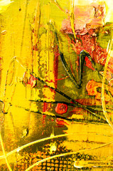 Farben Malerei abstrakt Struktur gelb