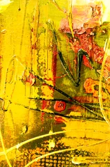 Foto op Plexiglas Farben Malerei abstrakt Struktur gelb © artefacti