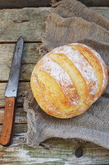 Homemade bread, selective focus