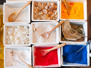 Colorful paints and other natural substances