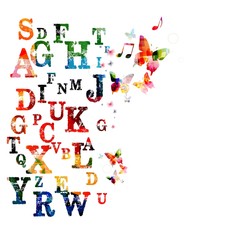 Colorful vector alphabet background