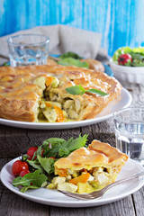 Savory pie with chicken