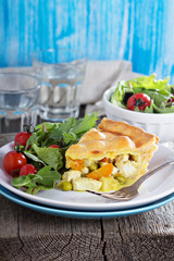 Savory pie with chicken