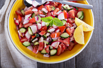 Salad with fresh vegetables