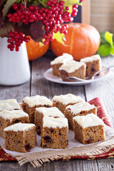 Pumpkin and carrot cake with cream cheese