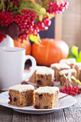 Pumpkin and carrot cake with cream cheese