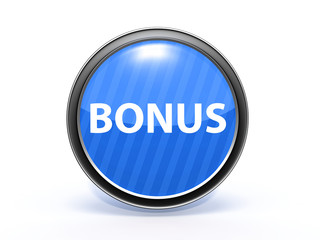 bonus circular icon on white background