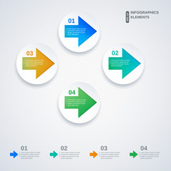 Set of number banners template