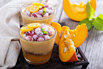 Fall dessert with pumpkin mousse