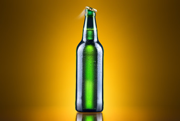 open wet beer bottle