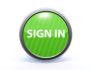 sign in circular icon on white background