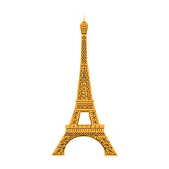 Eiffel Tower isolated on white.