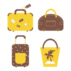Travel luggage bags and cases collection.