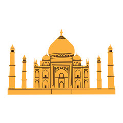 Taj Mahal isolated on white.