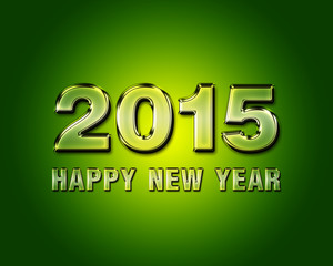 Happy New Year 2015 glass poster