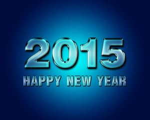 Happy New Year 2015 glass poster